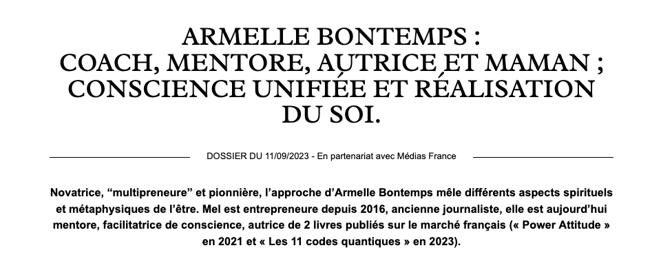 article marie claire armelle bontemps