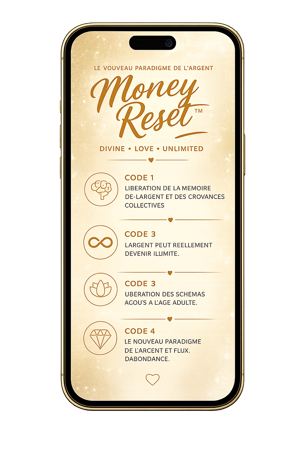 MONEY RESET™ est un accélérateur d’abondance financière. Une édition d’été pour libérer les blocages conscients et inconscients qui freinent la circulation de l’argent dans ta vie.