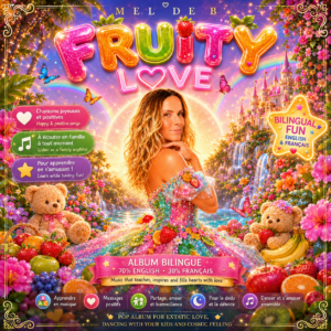 FRUITY LOVE ALBUM MEL DE B. MUSICAL EDUCATIVE ALBUM FOR KIDS AND FAMILIES LEARN ENGLISH AND FRENCH